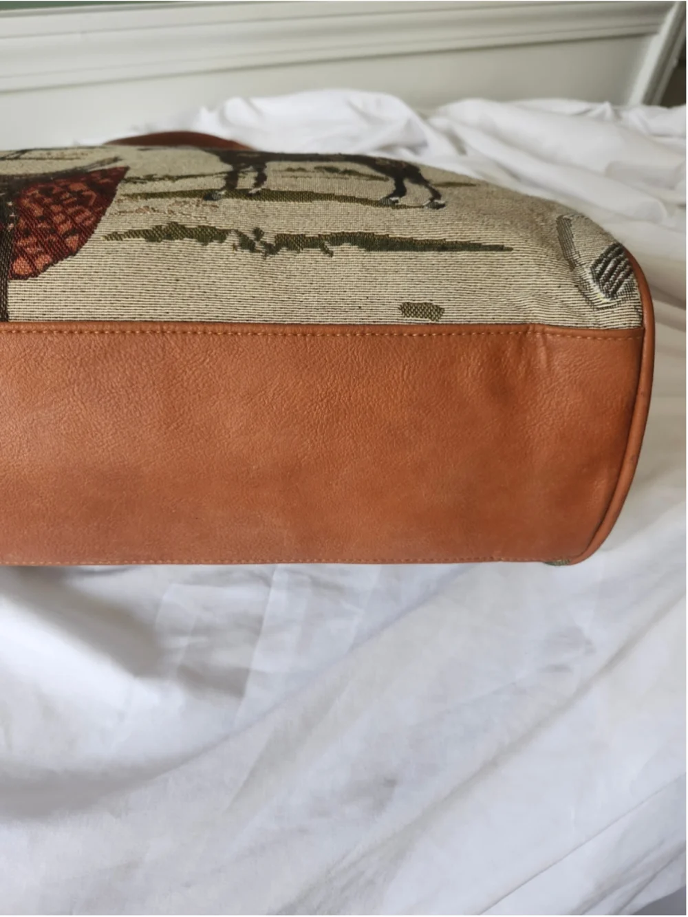 Braciano Tote Bag One Size Beige Brown Horse Print